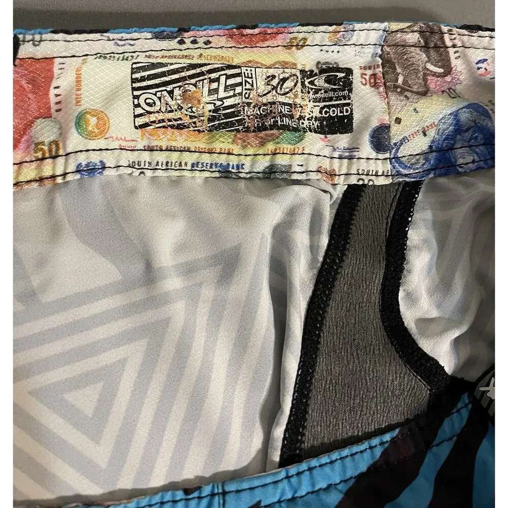 O’Neill Hyperfreak Jordi Smith Boardshorts Swim Trunks Blue Green Size 30